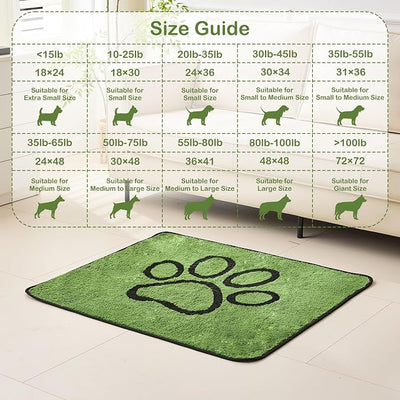 Qeils Reusable Dog Pee Pads, 4 Pack Super Absorbent & Leakproof Washable Puppy Pads with Soft Green Top Layer, for Potty Training, Crates, Couch, Car Seats & Pet Beds, 24"x 36"