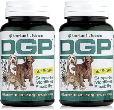 American BioSciences DGP, All-Natural Joint Supplement for Dogs - Joint Support with Turmeric, Boswellia Extract & More - Quick Effect for Pet Mobility Support - 120 Chewable Tablets (Pack of 2)
