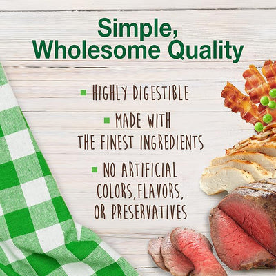 Nylabone Healthy Edibles Natural Chews, Long Lasting Dog Bones, Healthy Dog Treats, Roast Beef/Chicken/Bacon Flavor, X-Small (3 Count)