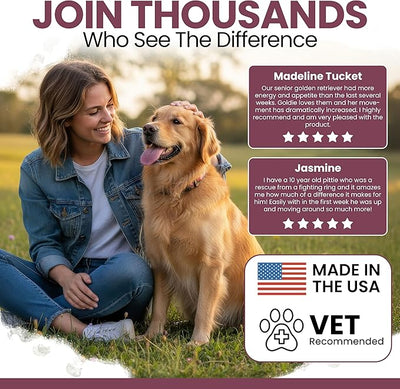 Senior Dog Vitamins and Supplements - 120 Soft Chew Multivitamin for Dogs | Hip and Joint Support, Advanced Formula with Glucosamine, Omega 3, 6, 9, Vitamins, & Probiotics