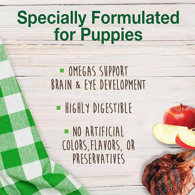 Nylabone Healthy Edibles Natural Puppy Chews Long Lasting Treats for Puppies, Lamb & Apple Dog Treats, X-Small/Petite (4 Count)