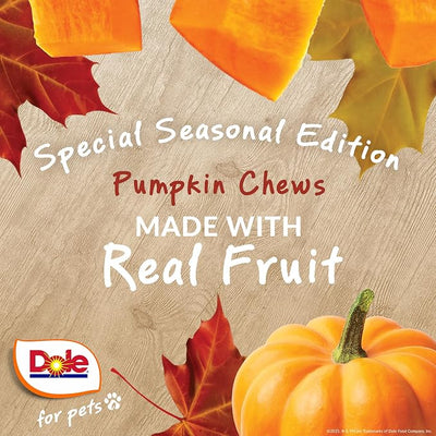 Dole for Pets Pup-kin Spice Dog Chews, Fall Pumpkin Flavored Dog Treats with Real Fruit Flavor, No Artificial Colors Flavors or Preservatives, No Wheat Corn Soy, 7.5 Oz Bag