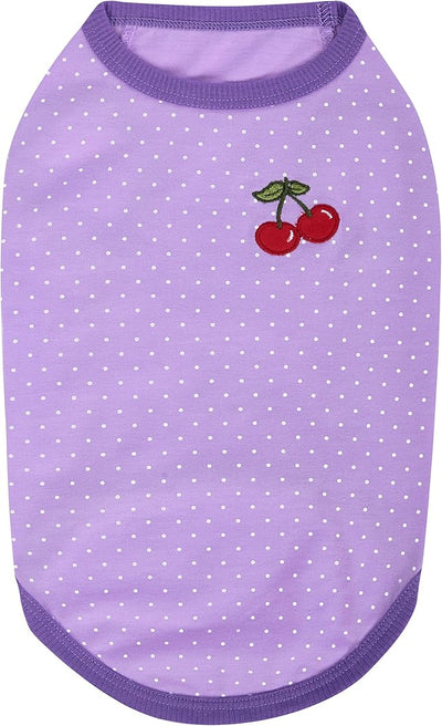 Blueberry Pet Pack of 2 Soft & Comfy Spring Hope Floral Cotton Blend Dog T Shirts Tank Top, Back Length 16", Clothes for Dogs