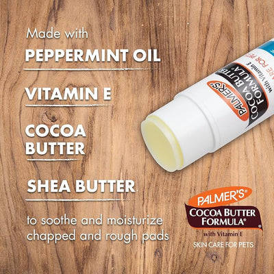 Palmer's for Pets Cocoa Butter Paw Pad and Nose Balm Swivel Stick, Fragrance Free - Moisturizing Dog Balm with Vitamin E, Peppermint Oil, Shea Butter, Rough or Dry Pads, 0.5 oz (Pack of 2)