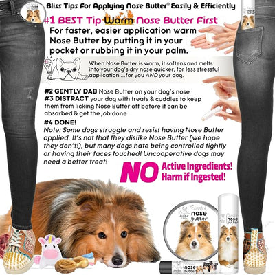 The Blissful Dog Shetland Sheepdog Nose Butter, Versatile Dog Nose Balm for Dry Nose, Handcrafted Nose Moisturizer, Easy-to-Apply Dog Essentials, Unscented, 0.50 oz.