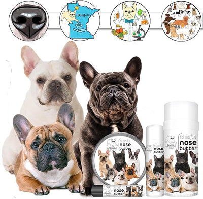 The Blissful Dog French Bulldog Nose Butter, Versatile Dog Nose Balm for Dry Nose, Handcrafted Nose Moisturizer, Easy-to-Apply Dog Essentials, Unscented, 1 oz.