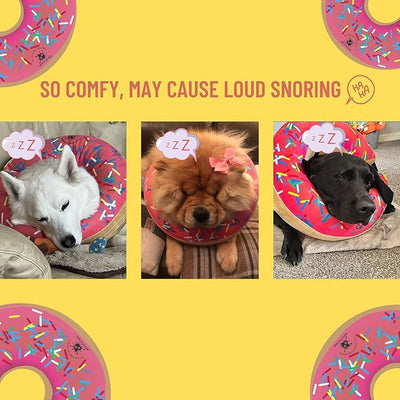 Dirty Little Paws Inflatable Dog Collar | Great Alternative to a Dog Cone | Comfy Recovery Collar for Large Dogs (Pink)