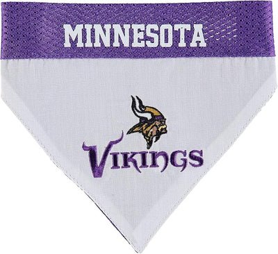 Pets First NFL DOG BANDANA - MINNESOTA VIKINGS REVERSIBLE PET BANDANA. 2 Sided Sports Bandana with a PREMIUM Embroidery TEAM LOGO, Large/X-Large. - 2 Sizes & 32 NFL Teams available