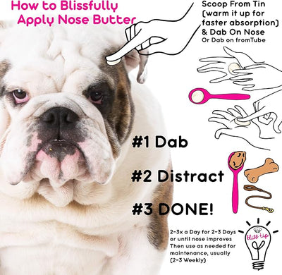 The Blissful Dog Bulldog Nose Butter, Versatile Dog Nose Balm to Reduce Dryness, Handcrafted, Easy-to-Apply, Unscented, 1 oz.