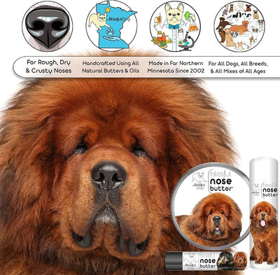 The Blissful Dog Tibetan Mastiff Nose Butter for Dry, Cracked Skin, Lick-Safe Dog Nose Balm with Moisturizing Shea Butter, Almond, Olive, and Essential Oils, Pet Supplies, Uncented, 2 oz.