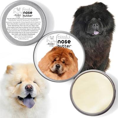 The Blissful Dog Chow Nose Butter for Dry, Cracked Skin, Lick-Safe Dog Nose Balm with Moisturizing Shea Butter, Almond, Olive, and Essential Oils, Pet Supplies, Uncented, 8 oz.