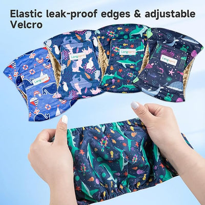 Male Dogs Diapers Belly Bands(4Pack), Washable Reusable Male Boy Doggy Wraps Panties for Doggie Puppy Pooping Potty Training Incontinence Marking Pañal para Perro X-Large