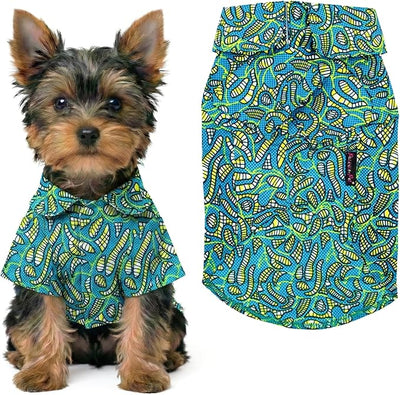 Parisian Pet Tribal Dog Shirt - Cotton Clothes for Small Dogs - Stylish Tropical Dog Outfit - Lightweight and Soft Puppy Clothes - Trendy Tshirts for Dogs - Comfortable Summer Camp Pet Apparel