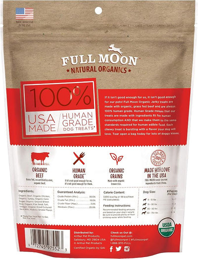Full Moon Natural Organics Grass Fed Beef Jerky Healthy All Natural Dog Treats Human Grade 28 oz