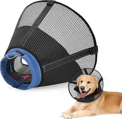 Dog Cone Collar to Stop Licking, Soft Mesh Recovery Collar After Surgery with Liner, Elizabeth Cone Alternative for Medium and Large Dogs, for Surgery, Spay, Neuter, Wound Care,XL,Colorful