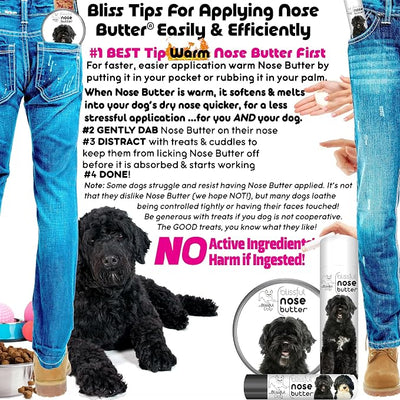 The Blissful Dog Portuguese Water Dog Unscented Nose Butter - Dog Nose Butter, 8 Ounce