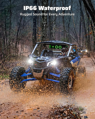 Ehaho 25 Inch UTV Sound Bar, IP66 Waterproof Bluetooth Golf Cart Sound Bar, ATV SoundBar with RGB Lighting, Amplified Powersports SXS SoundBar, UTV Speakers Compatible with Polaris RZR Can-Am