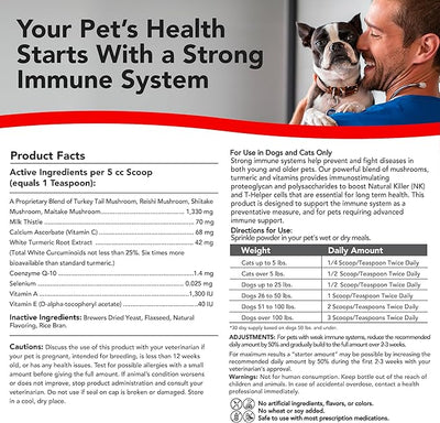 Critical Immune Defense for Dogs & Cats; Supports Normal Cell Growth - Turkey Tail, Reishi, Shiitake and Maitake Mushroom Formula with Patented White Turmeric Root Extract (Large / 90 Day Avg. Supply)