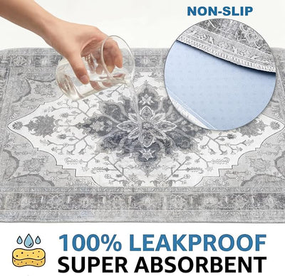 Washable Guinea Pig Pee Pads,Absorbent Reusable Guinea Pig Cage Liners,Waterproof,Leak-Proof & Non-Slip Potty Pads for Small Animals Rabbit Hamster Rat.(Gray Floral,24"x48")