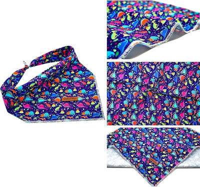 Lionheart Glory Dinosaurs Bandana - Washable Soft Dog & Cat Scarf, Square Adjustable Bandana for Small Pets
