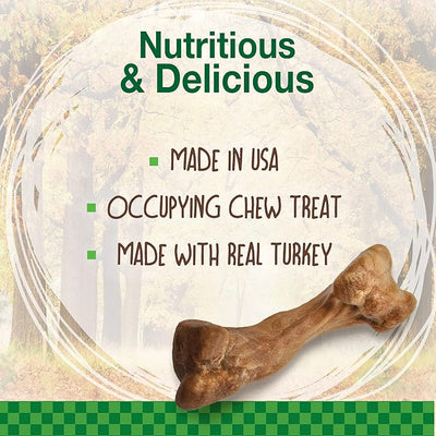 Nylabone Healthy Edibles Wild Natural Long-Lasting Turkey Flavor Bone Chew Treats for Dogs, Small/Regular, 4 Count (Pack of 2)