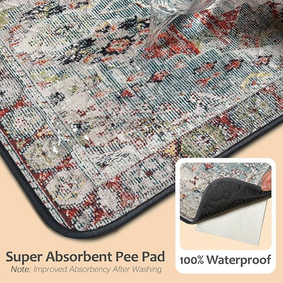 Washable Pee Pads for Dogs, Reusable Puppy Potty Training Pads, Ultra-Absorbent Thick Waterproof Leak-Proof Non-Slip Pads & Mat for Crate, Playpen, Floor, Whelping & Housebreaking , 1 Pack 72"x72"