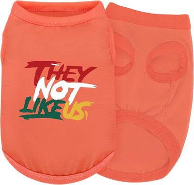 Comfortable Polyester-Cotton Dog Shirt –with 'They NOT Like US', Perfect for Small & Medium Dogs, Soft & Stylish Pet Apparel for Everyday Wear.Peach Pink XS