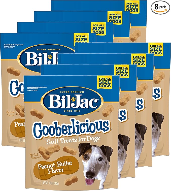 Bil-Jac 840235168607 Gooberlicious Peanut Butter Dog Treats (8 Pack), 10 Oz