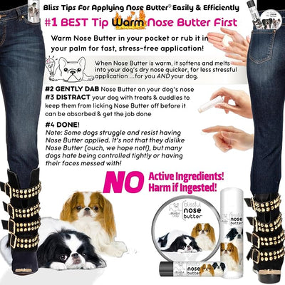 The Blissful Dog Japanese Chin Nose Butter for Dry, Cracked Skin, Lick-Safe Dog Nose Balm with Moisturizing Shea Butter, Almond, Olive, and Essential Oils, Pet Supplies, Uncented, 8 oz.