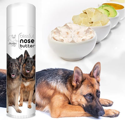 The Blissful Dog German Shepherd Nose Butter, Versatile Dog Nose Balm for Dry Nose, Handcrafted Nose Moisturizer, Easy-to-Apply Dog Essentials, Unscented, 0.5 oz.