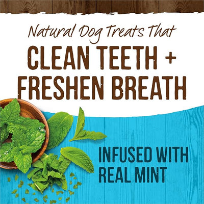 Merrick Fresh Kisses Natural Dental Chews Toothbrush Treat Shape Infused With Real Mint For Tiny Dogs 5-15 Lbs - 33 ct. Bag