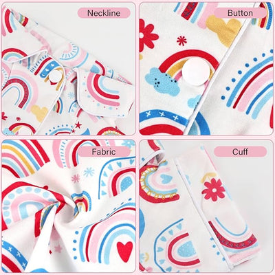 Dog Shirts for Small Dogs Puppy Pajamas Cute Pet Clothes Soft Button Down T Shirt Summer Outfit (Boho Rainbow, M)