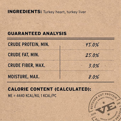 Vital Essentials Freeze Dried Dog Treats | Turkey Giblets, Single Ingredient | Premium Quality | Grain Free Training Treats for Dogs, 2 oz Bag