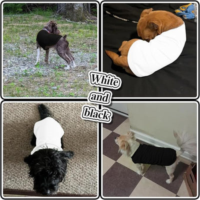 2 Pack Solid Color Dog Shirts - Lightweight, Quick Dry, Breathable Pet T-Shirts for Small to Large Dogs - Stretchy, Durable, Ideal for All Seasons and Holidays.Black White XL