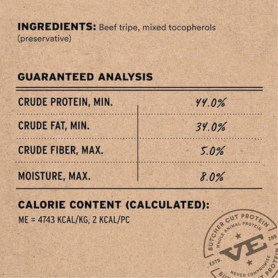 Vital Essentials Freeze Dried Dog Treats | Beef Tripe Bites, Single Protein | Premium Quality | Grain Free Training Treats for Dogs, 2.3 oz Bag