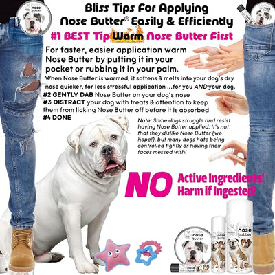 The Blissful Dog American Bulldog Nose Butter, Versatile Dog Nose Balm for Dry Nose, Handcrafted Nose Moisturizer, Easy-to-Apply Dog Essentials, Unscented, 0.5 oz.