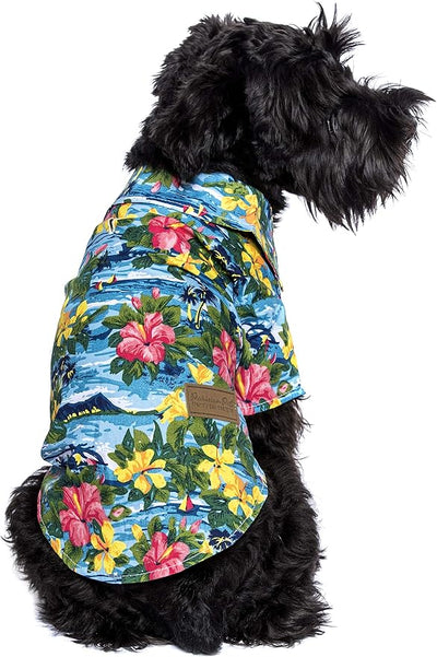 Parisian Pet Floral Dog Shirt - Cotton Clothes for Large Dogs - Stylish Dog Beach Outfit - Lightweight and Soft Puppy Clothes - Trendy Tshirts for Dogs - Comfortable Summer Vacation Pet Apparel