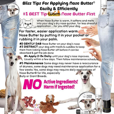 The Blissful Dog Whippet Unscented Nose Butter - Dog Nose Butter, 8 Ounce