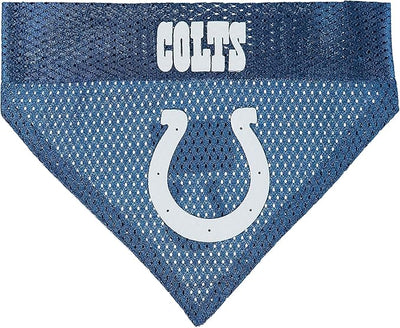 NFL DOG BANDANA - INDIANAPOLIS COLTS REVERSIBLE PET BANDANA. 2 Sided Sports Bandana with a PREMIUM Embroidery TEAM LOGO, Small/Medium. - 2 Sizes & 32 NFL Teams available