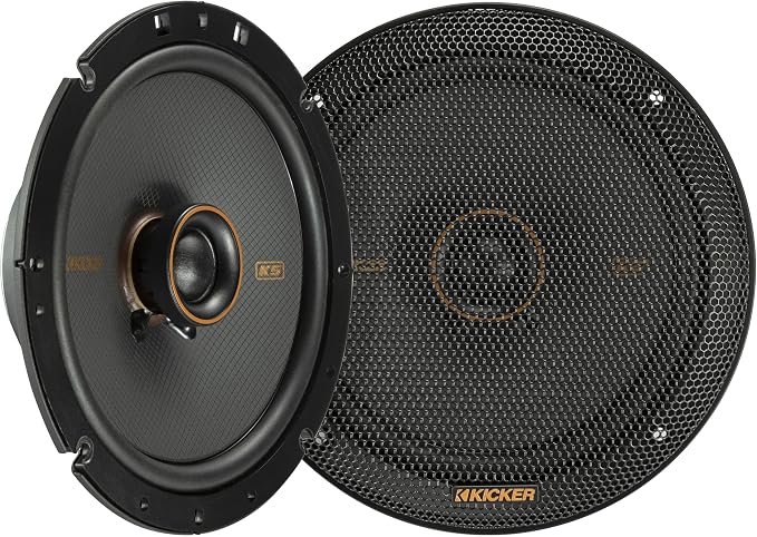 KICKER 51KSC6704 KS-Series 6.75" Coaxial Speakers with .75" tweeters, 4-Ohm, Pair