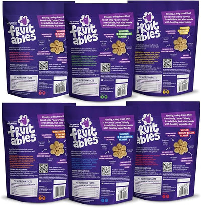 Fruitables Pumpkin Dog Treats, 7oz, Crunch Variety Pack of 6