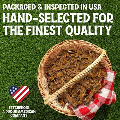 FETCHERONI Premium Chicken Feet Dog Treats - Dehydrated Poultry Foot - No Additives - Digestible Chew - Joint Health Support - All Natural (100-Pack)