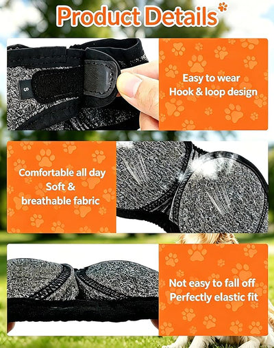 LHP Dog Ear Muffs Noise Cancelling, Calming Ear Cover Protection for Anxiety Relief, Thunder, Fireworks, Ear Wraps for Dog Travel and Grooming, Hematoma Prevention (Gray, S)