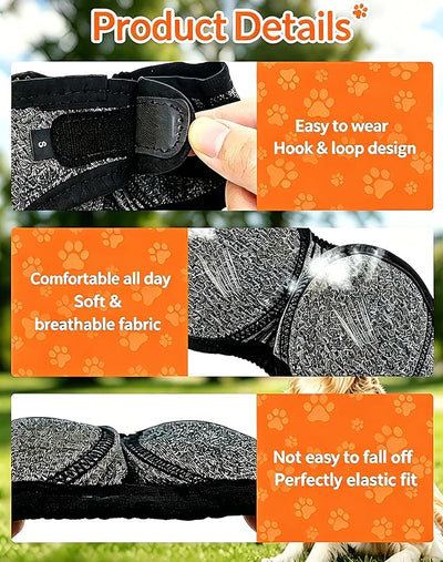 Dog Ear Muffs Noise Protection Firework Thunder, Elastic Dog Ear Wrap with Sound-Blocking Rubber Pads for Noise Cancelling Anxiety Relief, Calming Hood Dog Ear Cover for Grooming Bathing & Swimming, L | Exchanges for Ill-fitting Sizes Available