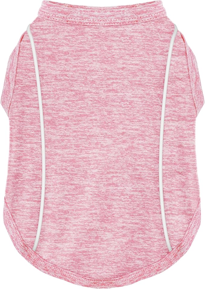 Stay Safe at Night: Stylish Reflective Strip Dog Shirt & Tank Top - Soft, Breathable Clothes with Sun Protection, Quick Dry, Stretchy, Lightweight for Small to Large Dogs Pink XS
