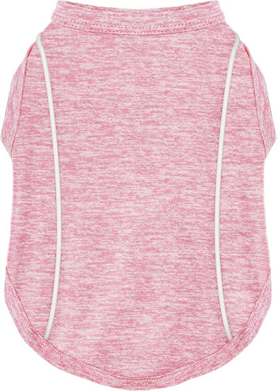 Stay Safe at Night: Stylish Reflective Strip Dog Shirt & Tank Top - Soft, Breathable Clothes with Sun Protection, Quick Dry, Stretchy, Lightweight for Small to Large Dogs Pink S