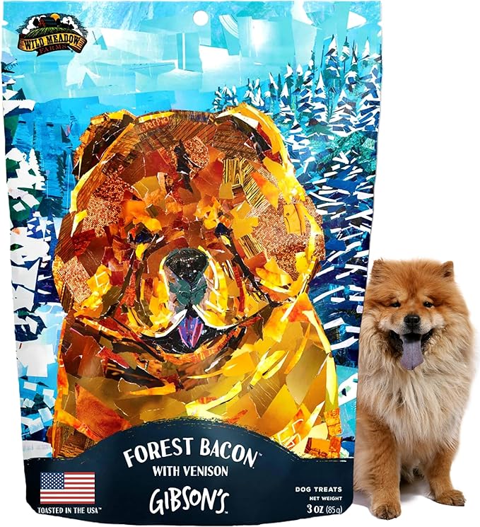 Gibson's Forest Bacon with Venison, Soft Jerky Dog Treats, Crafted with Real Meat, Aromatic, and Grain-Free for Training and Rewarding Dogs of All Breeds & Ages - 3 Ounce Pouch