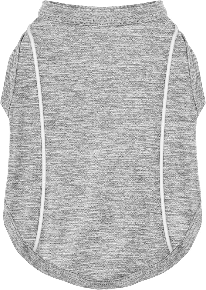 Stay Safe at Night: Stylish Reflective Strip Dog Shirt & Tank Top - Soft, Breathable Clothes with Sun Protection, Quick Dry, Stretchy, Lightweight for Small to Large Dogs Grey XXL