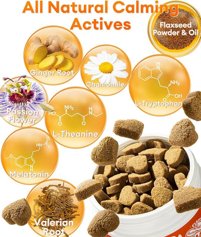 Calming Chews for Dogs 150ct - Anxiety Relief Support & Relaxation for Everyday Stress - Dog Soft Chews with Melatonin - Sleep Aid for Dogs (Peanut Butter Flavor)