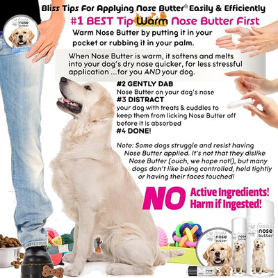 The Blissful Dog Golden Retriever Nose Butter, Versatile Dog Nose Balm for Dry Nose, Handcrafted Nose Moisturizer, Easy-to-Apply Dog Essentials, Unscented, 1 oz.